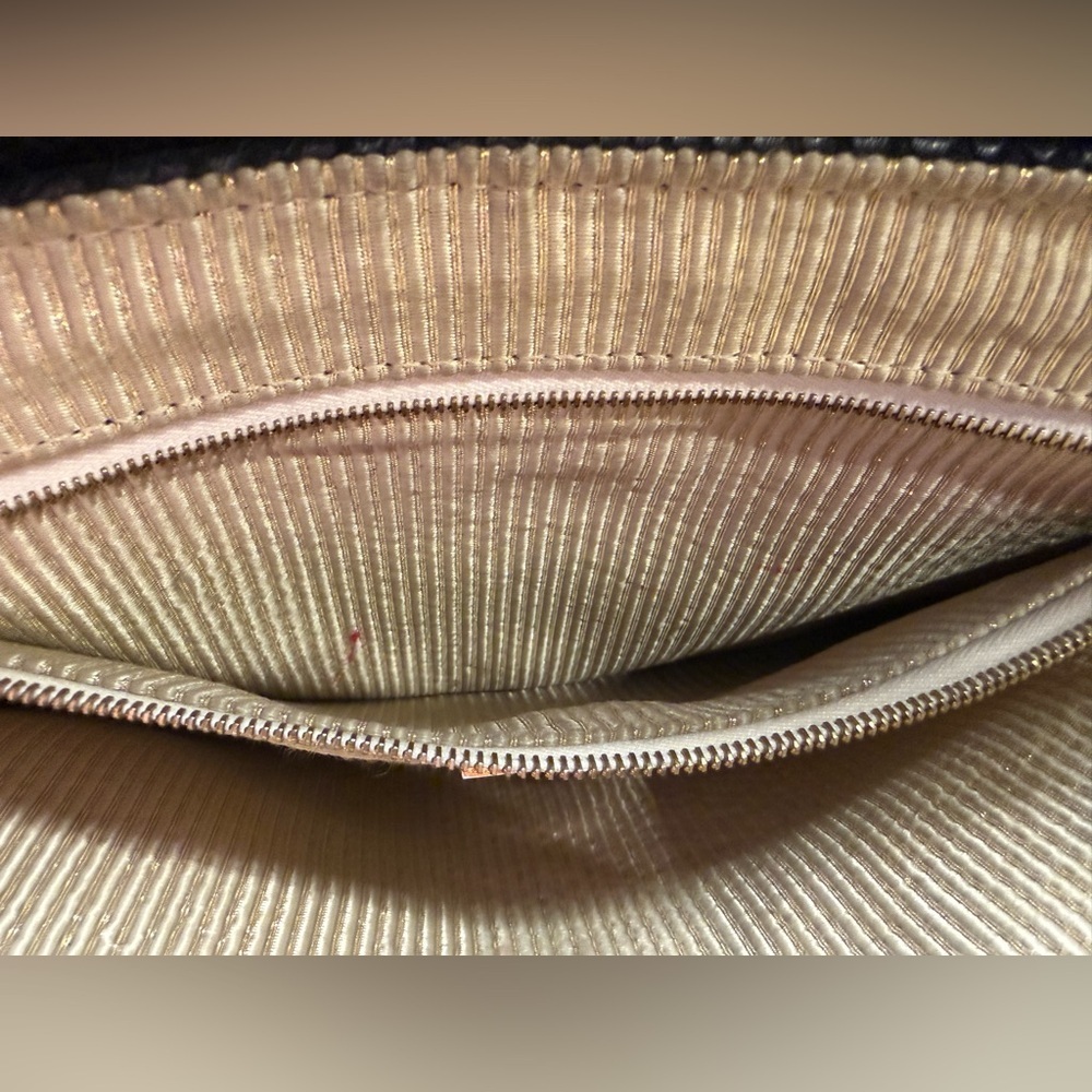 LAUREN MERKIN BLACK SNAKESKIN EMBOSSED LEATHER CLUTCH - Picture 10 of 14